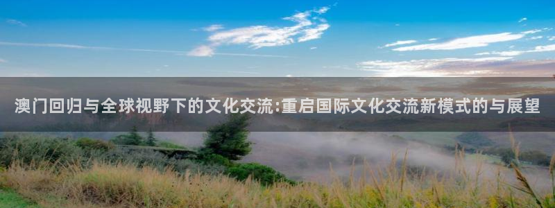 直播雨燕体育：澳门回归与全球视野下的文化交流:重启国际文化交流新模式的与展望